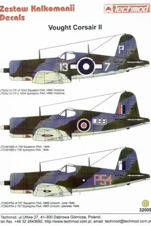 Beste Prijs Sticker Vought F4U-1A Corsair FAA (3) JT634 13-7/P 1834 Squadron HMS Victorious JT238/388 738 NAS 1944 JT260/P54 757 NAS HMS Uni