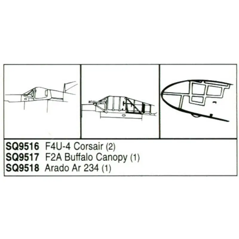 Vought F4U-4 Corsair x 2 (toebehoren voor modelbouwsets van Academy and Hasegawa) Baldakijn Nu Kopen