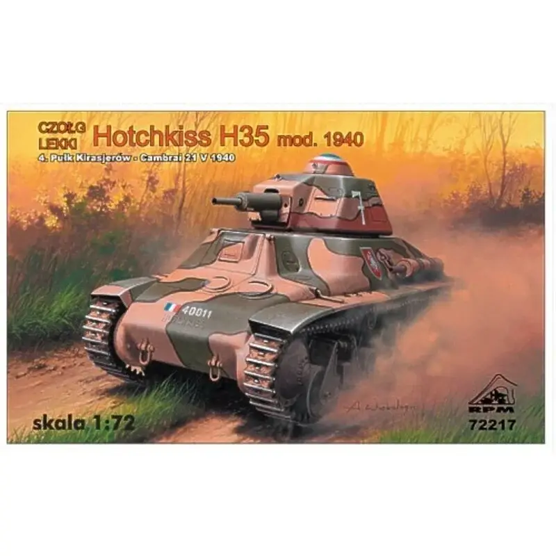 Hotchkiss H35 early version France 1940 with 37mm SA38 gun Schaalmodel Koopje