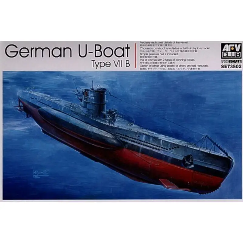 Dagaanbieding U-Boat Type VIIB with optional etched hand rails and choice of conning towers Schaalmodel