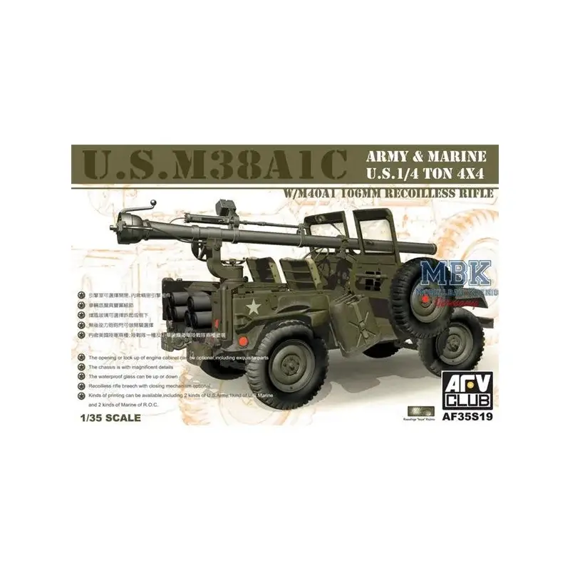 Nieuw M38A1C with M40A1 106mm recoiless rifle Schaalmodel