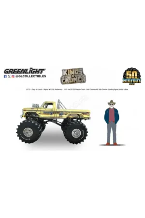 Beste Prijs Ford f-250 1974 monster truck bigfoot 1 "the orginal monster truck - 50th anniversary" gold with bob chandler figurines