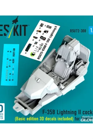 ?F-35B Lightning II cockpit (Basic edition 3D decals included) (3D Printed) for Tamiya Op = Op