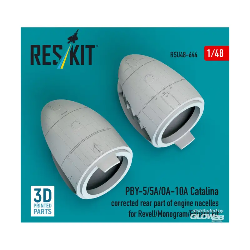 Koop Online PBY-5/5A/OA-10A Catalina corrected rear part of engine nacelles (3D Printed) for Revell / Monogram / Eduard