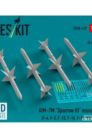 Actieprijs AIM-7M Sparrow III missiles (4 pcs) (F-4, F-5, F-15, F-16, F-14, F/A-18) (3D Printed)