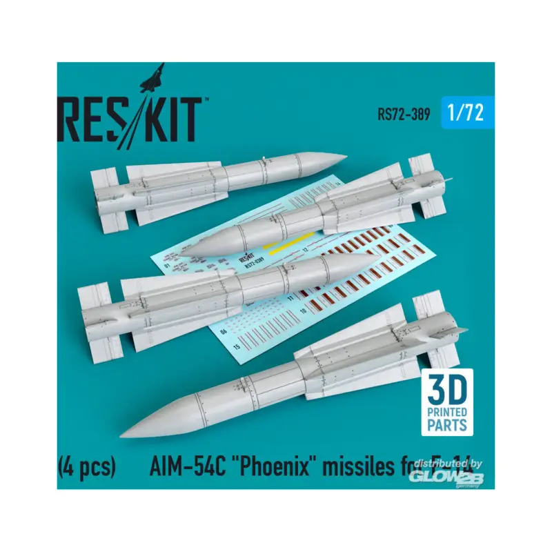 AIM-54C Phoenix missiles for F-14 (4pcs) (3D Printed) Exclusieve Aanbieding