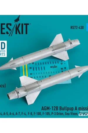 Favoriet AGM-12B Bullpup A missiles (2 pcs) (A-4, A-5, A-6, A-7, F-4, F-8, F-100, F-105, P-3 Orion, Sea Vixen, Buccaneer) (3D Printed)