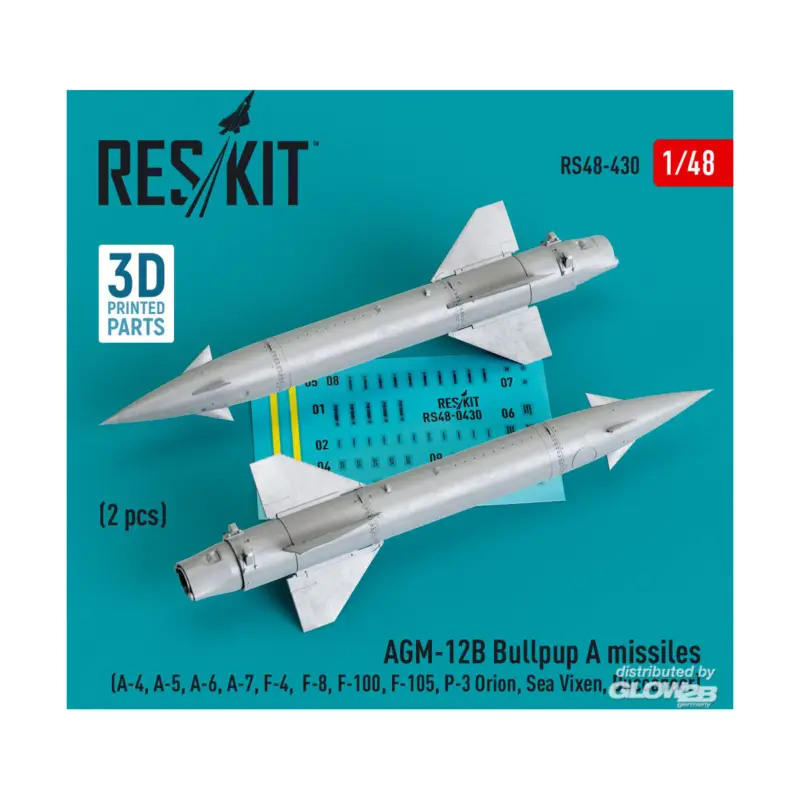 AGM-12B Bullpup A missiles (2 pcs) (A-4, A-5, A-6, A-7, F-4, F-8, F-100, F-105, P-3 Orion, Sea Vixen, Buccaneer) (3D Printed) Goedkoop