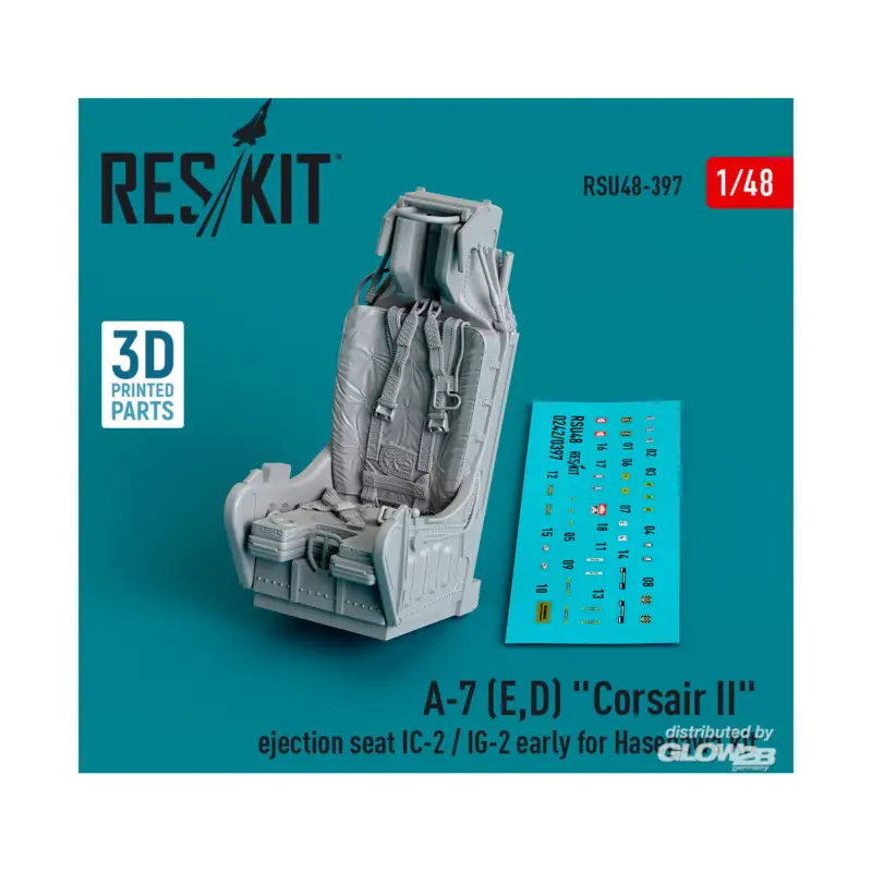 Lage Kosten A-7 (E,D) Corsair II ejection seat IC-2 / IG-2 early for Hasegawa kit (3D Printed)