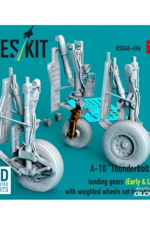 A-10 Thunderbolt II landing gears (Early & Late) with weighted wheels set for GWH kit (Metal+3D Printed) Beperkte Voorraad