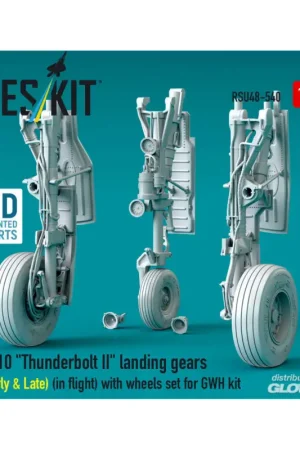 A-10 Thunderbolt II landing gears (Early & Late) (in flight) with wheels set for GWH kit (3D Printed) Finale Uitverkoop