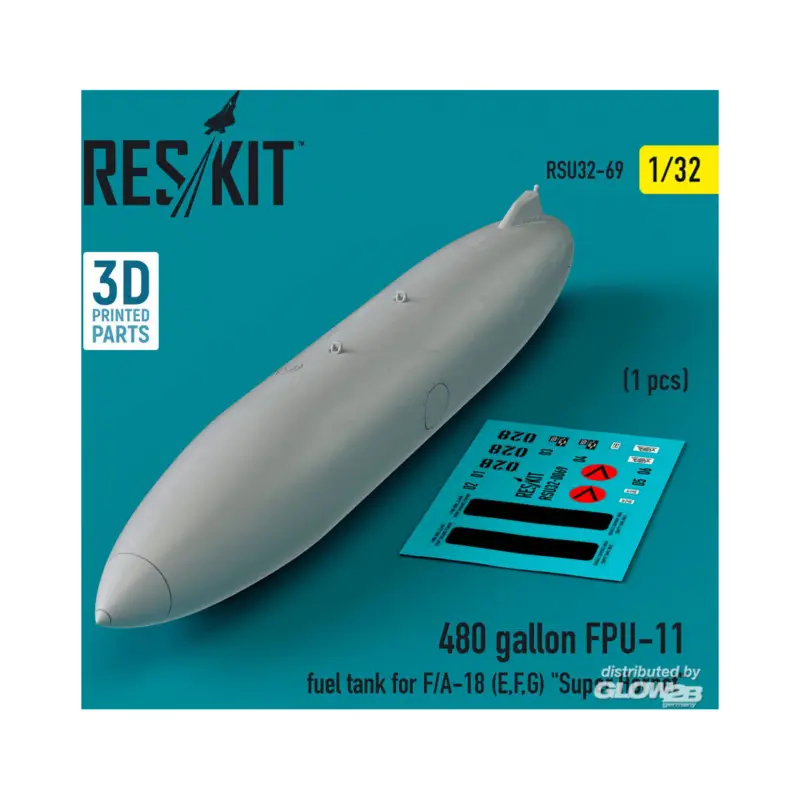 480 gallon FPU-11 fuel tank for F/A-18 (E,F,G) Super Hornet (1 pcs) (3D Printed) Premium