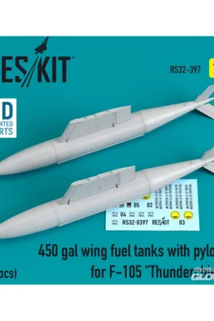 450 gal wing fuel tanks with pylons for F-105 Thunderchief (2 pcs) Uitverkoop
