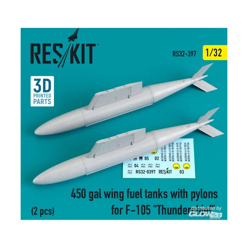 450 gal wing fuel tanks with pylons for F-105 Thunderchief (2 pcs) Uitverkoop