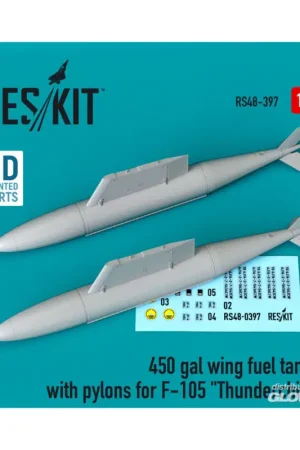 450 gal wing fuel tanks with pylons for F-105 Thunderchief (2 pcs) Express Levering