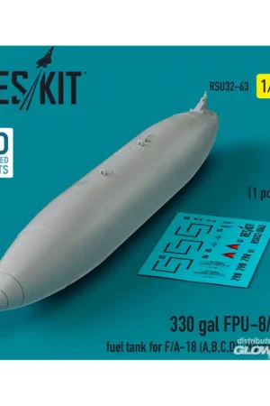 330 gallon FPU-8/A fuel tank for F/A-18 (A,B,C,D) Hornet (1 pcs) (3D Printed) Seizoensaanbieding