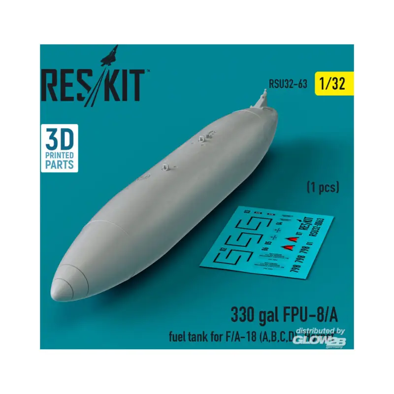 330 gallon FPU-8/A fuel tank for F/A-18 (A,B,C,D) Hornet (1 pcs) (3D Printed) Seizoensaanbieding