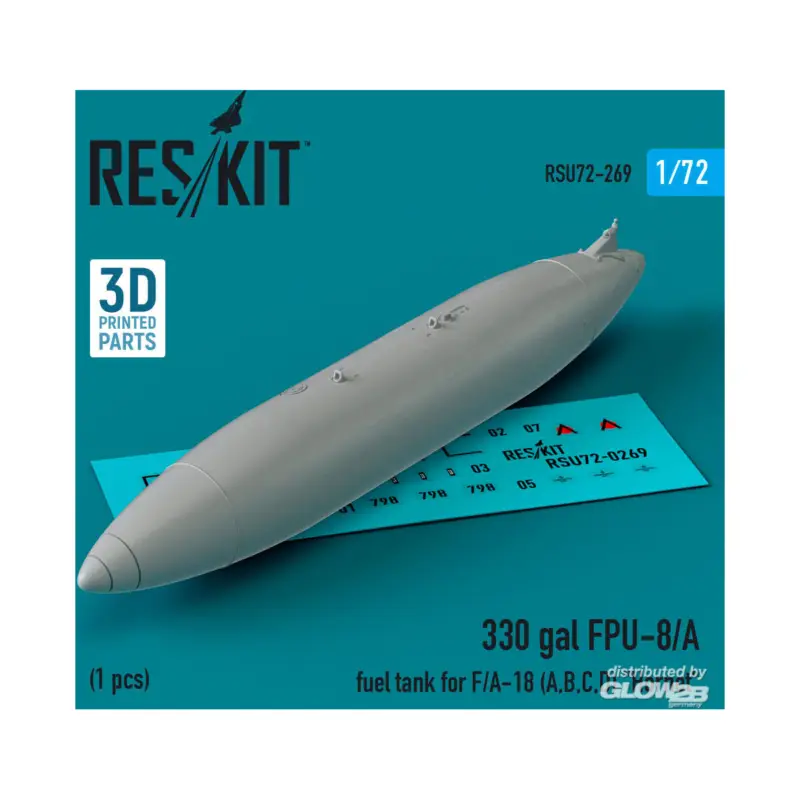 330 gal FPU-8/A fuel tank for F/A-18 (A,B,C,D) Hornet (1 pcs) (3D printed) Weekendaanbieding