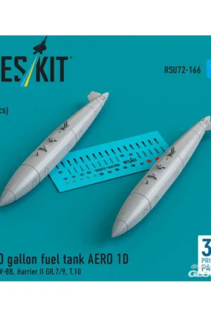 300 gallon fuel tank AERO 1D for AV-8B, Harrier II GR.7/9, T.10 (2 pcs) (3D Printed) Rechtstreeks Van De Fabrikant