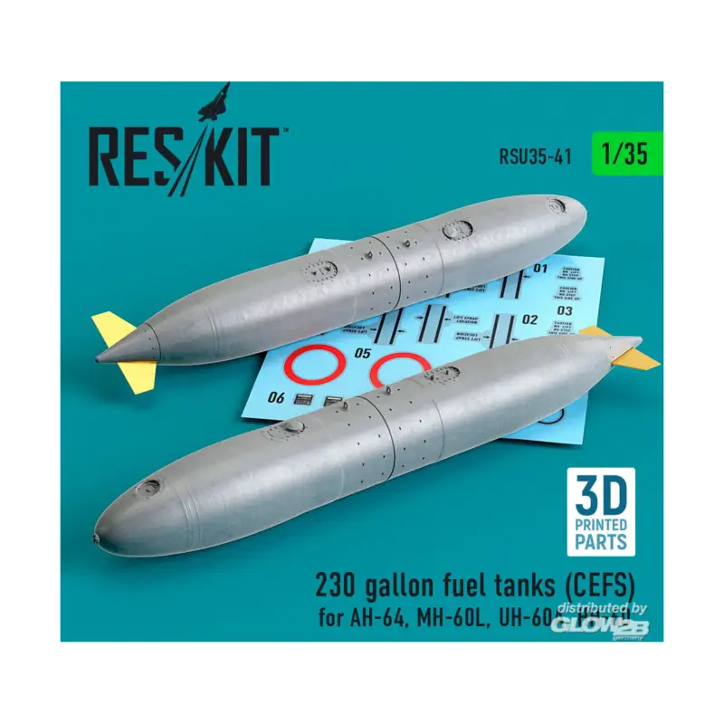 230 gallon fuel tanks (CEFS) for AH-64, MH-60L, UH-60A, HH-60 (3D Printed) (2 pcs) Uitverkoop