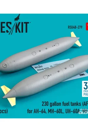 230 gallon fuel tanks (AFMS) for AH-64, MH-60L, UH-60A, HH-60 (2 pcs) (3D Printed) Lage Kosten