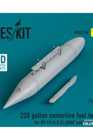 230 gallon centerline fuel tank for OV-10 (A,B,C) (USAF and other AF) (1 pcs) (3D Printed) Finale Uitverkoop