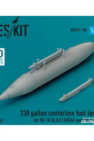 230 gallon centerline fuel tank for OV-10 (A,B,C) (USAF and other AF) (1 pcs) (3D Printed) Direct Beschikbaar