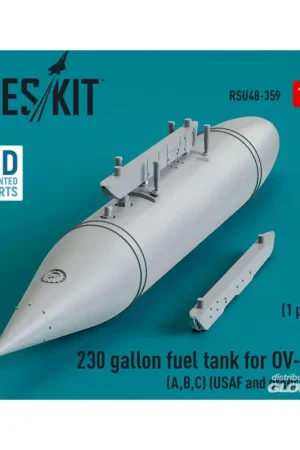 230 gallon centerline fuel tank for OV-10 (A,B,C) (USAF and other AF) (1 pcs) (3D Printed) Alleen Vandaag
