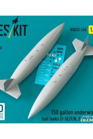 150 gallon underwing fuel tanks (F-5E, F, N, F-20, AT-3) (2 pcs) (3D Printed) Tijdelijk Beschikbaar