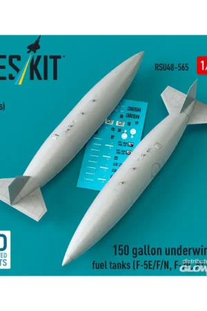 150 gallon underwing fuel tanks (2 pcs) (F-5E/F/N, F-20, AT-3) (3D Printed) Flitsaanbieding