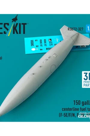 150 gallon centerline fuel tank (F-5E/F/N, F-20, AT-3) (1 pcs) (3D Printed) Gratis Retour