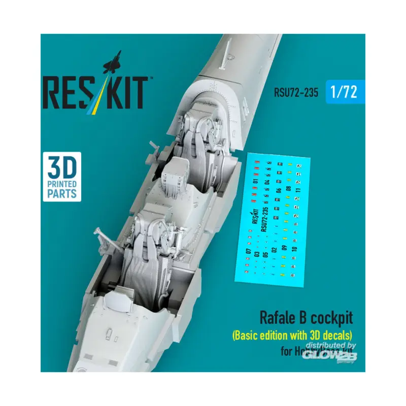 Rafale B cockpit (Basic edition with 3D decals) for HobbyBoss kit (3D Printed) Hete Deal