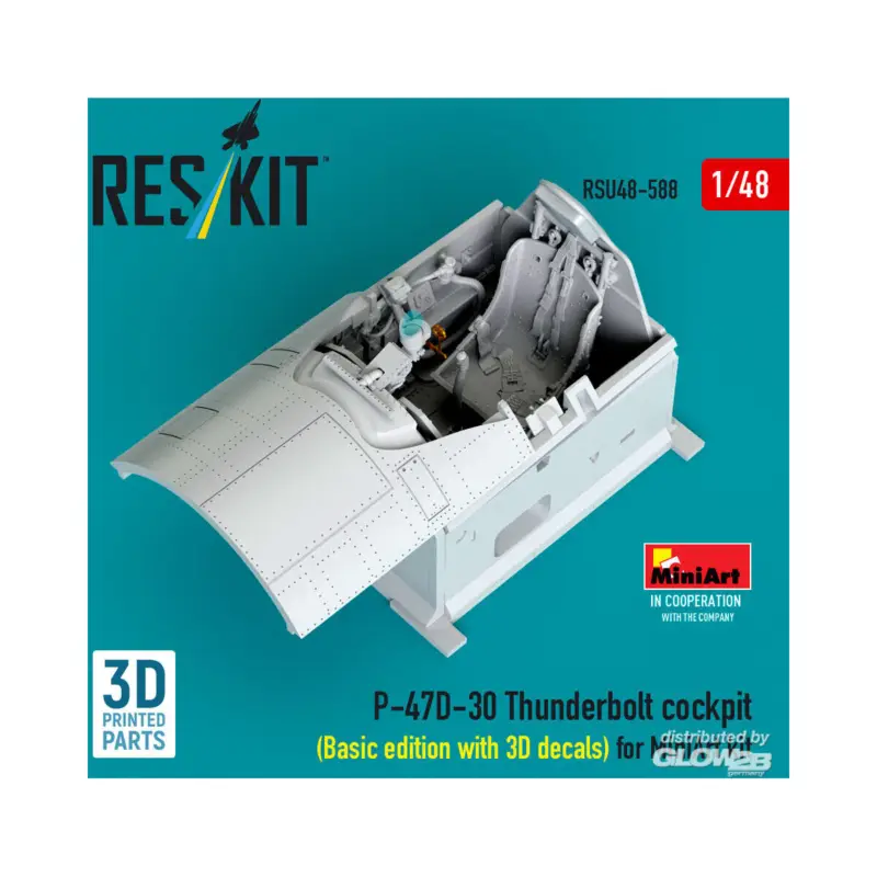 Flitsaanbieding P-47D-30 Thunderbolt cockpit (Basic edition with 3D decals) for MiniArt kit (3D Printed)