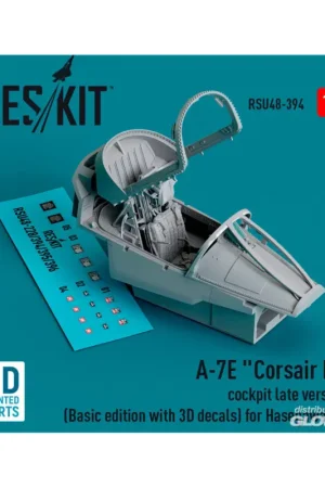 Nu Kopen A-7E Corsair II cockpit late version (Basic edition with 3D decals) for Hasegawa kit (3D Printed)