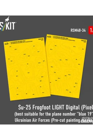 Uitverkoop Su-25 Frogfoot LIGHT Digital (Pixel) (best suitable for the plane number “blue 19”) Ukrainian Air Forces (Pre-cut painting masks