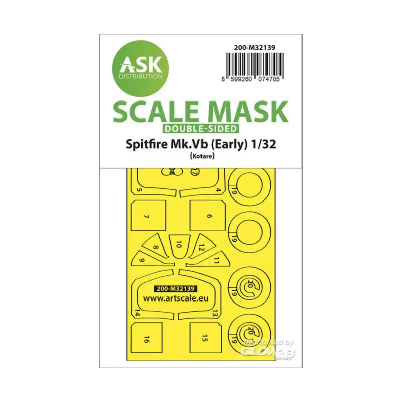 Nieuw Spitfire Mk.Vb double-sided express fit and self adhesive mask for Kotare