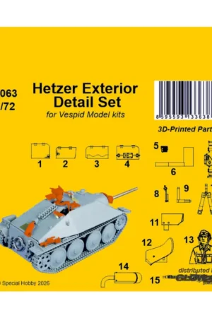 Direct Beschikbaar Hetzer Exterior Detail Set for Vespid Model