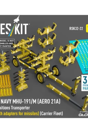 US NAVY MHU-191/M (AERO 21A) Ammunition Transporter (with adapters for missiles) (Carrier Fleet) (3D Printed model kit) Must-Have