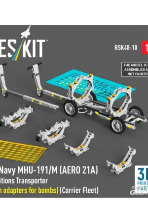 US NAVY MHU-191/M (AERO 21A) Ammunition Transporter (with adapters for bombs) (Carrier Fleet) (3D Printed model kit) Gereduceerde Prijs