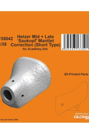 Gratis Retour Hetzer Mid + Late 'Saukopf' Mantlet Correction (Short Type) for Academy