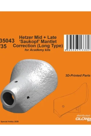 Finale Uitverkoop Hetzer Mid + Late 'Saukopf' Mantlet Correction (Long Type) for Academy