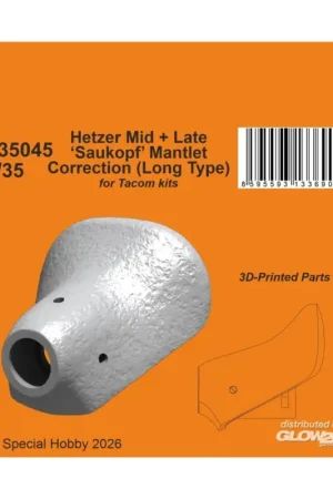 Hetzer Mid + Late 'Saukopf' Mantlet Correction (Long Type) for Takom Snelle Levering
