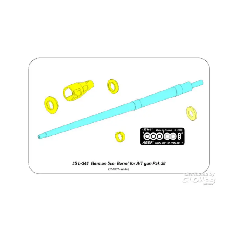 Germ.5cm barrel for Pak 38 for Tamiya Korting