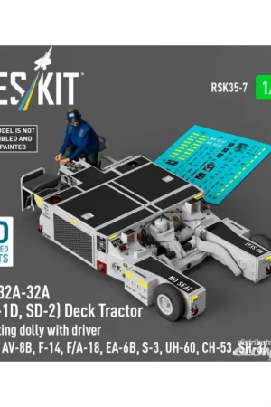 A/S32A-32A (SD-1D, SD-2) Deck Tractor Spotting dolly with driver (UH-60, CH-53, SH-3) (3D Printed model kit) Premium