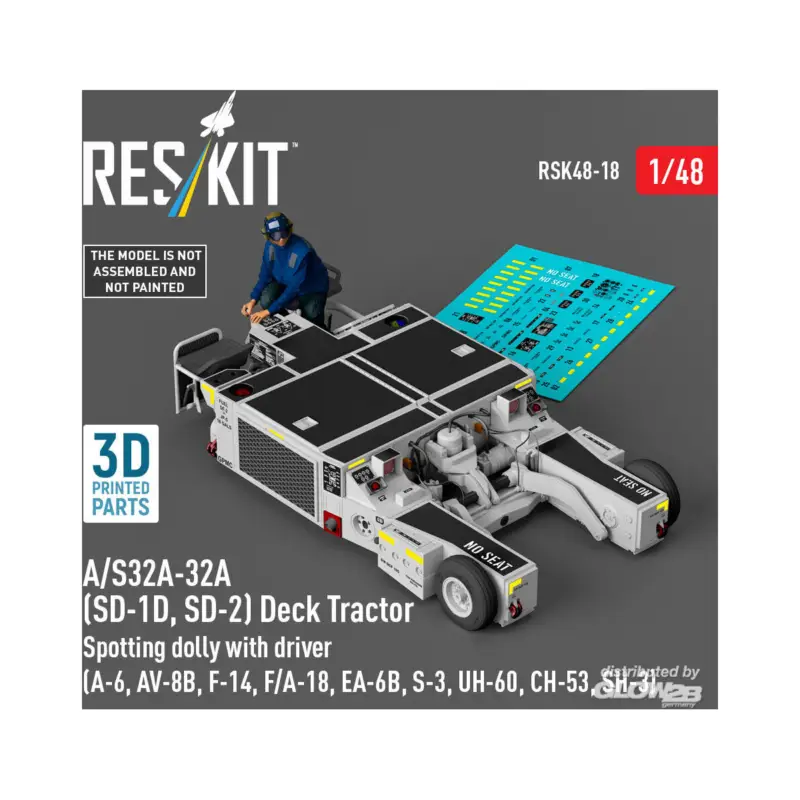 A/S32A-32A (SD-1D, SD-2) Deck Tractor Spotting dolly with driver (A-6, AV-8B, F-14, F/A-18, EA-6B, S-3, UH-60, CH-53, SH-3) (3D Merkproduct