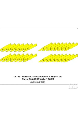 Beste Prijs 2-cm ammo x 30 pcs. for German Guns: Flak30/38 & KwK 30/38
