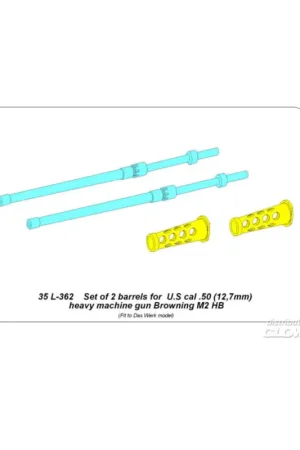 Set of 2 barrels for US cal .50 Browning M2 HB Betaalbaar