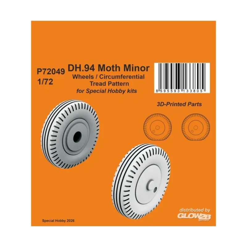 Merkproduct DH.94 Moth Minor Wheels / Circumferential Tread Pattern for Special Hobby