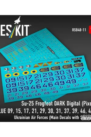 Actieprijs Su-25 Frogfoot DARK Digital (Pixel) (BLUE 09, 15, 17, 21, 29, 30, 31, 37, 39, 46, 49) Ukrainian Air Forces (Main Decals with Ste