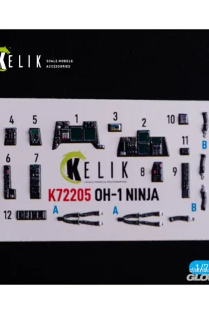 Shop Nu OH-1 NINJA - interior 3D decals for Aoshima kit